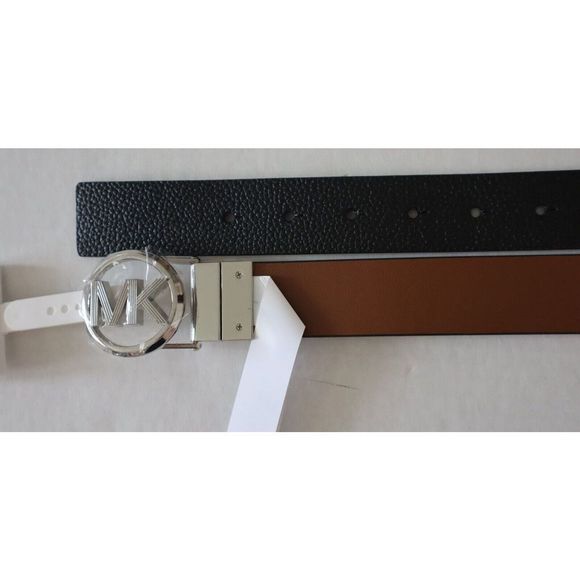 Michael Kors 556081C 001 Women Sz L Black/Brown Leather Twist Reversible Belt $6 - Picture 9 of 11